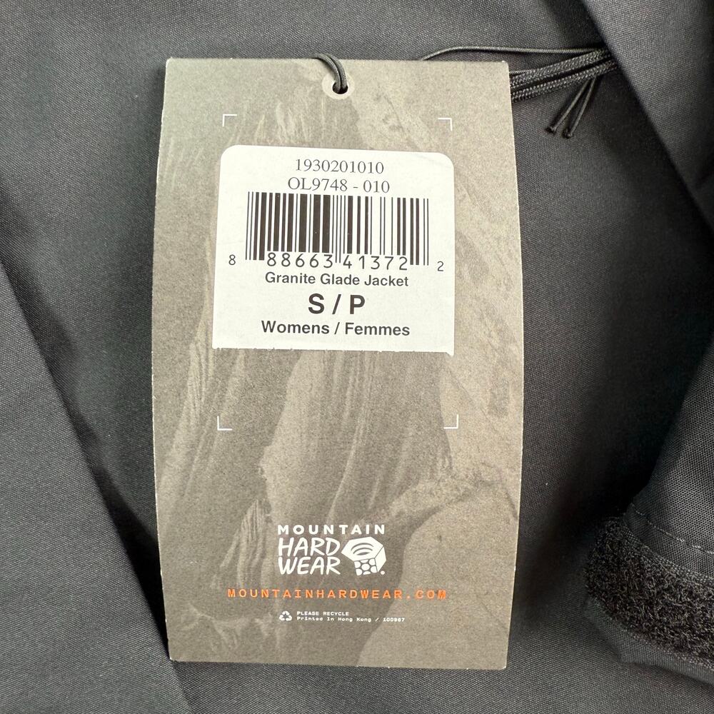 Mountain Hardwear Granite Glade Rain Jacket Women's S Black NWT - Picture 3 of 8